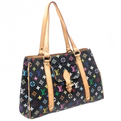 Pre Owned Louis Vuitton Black Monogram Multicolore Aurelia PM Bag