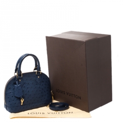 Pre Owned Louis Vuitton Indigo Blue Ostrich Alma BB Bag