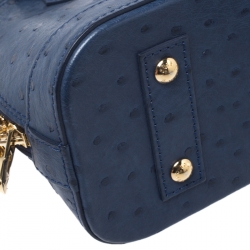 Pre Owned Louis Vuitton Indigo Blue Ostrich Alma BB Bag