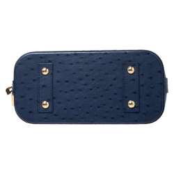 Pre Owned Louis Vuitton Indigo Blue Ostrich Alma BB Bag