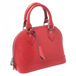 Pre Owned Louis Vuitton Coquelicot Epi Leather Alma BB Bag