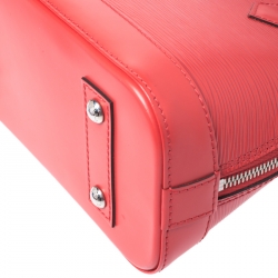 Pre Owned Louis Vuitton Coquelicot Epi Leather Alma BB Bag