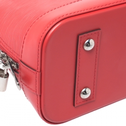 Pre Owned Louis Vuitton Coquelicot Epi Leather Alma BB Bag