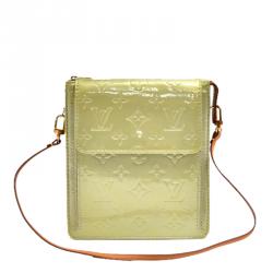 Pre Owned Louis Vuitton Light Green Monogram Vernis Mott Bag