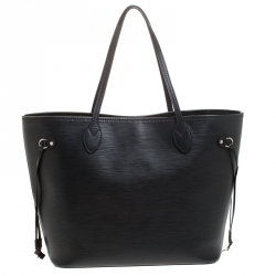 Pre Owned Louis Vuitton Black Epi Leather Neverfull MM Bag with Pouch