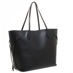 Pre Owned Louis Vuitton Black Epi Leather Neverfull MM Bag with Pouch