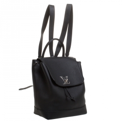 مملوكة مسبقًا حقيبة ظهر لوي فيتون Lock Me جلد سوداء