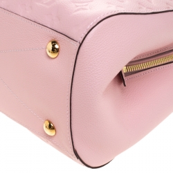 Pre Owned Louis Vuitton Beige Rose Monogram Empreinte Leather Montaigne MM