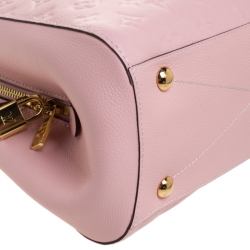 Pre Owned Louis Vuitton Beige Rose Monogram Empreinte Leather Montaigne MM