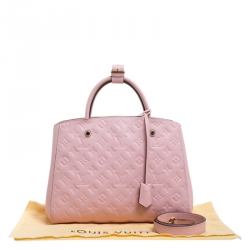 Pre Owned Louis Vuitton Beige Rose Monogram Empreinte Leather Montaigne MM