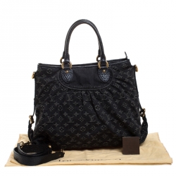 Pre Owned Louis Vuitton Black Monogram Denim Neo Cabby GM Bag