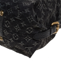 Pre Owned Louis Vuitton Black Monogram Denim Neo Cabby GM Bag