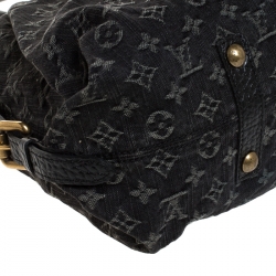Pre Owned Louis Vuitton Black Monogram Denim Neo Cabby GM Bag