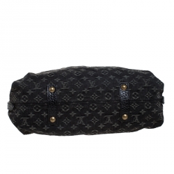 Pre Owned Louis Vuitton Black Monogram Denim Neo Cabby GM Bag