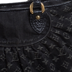 Pre Owned Louis Vuitton Black Monogram Denim Neo Cabby GM Bag