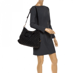 Pre Owned Louis Vuitton Black Monogram Denim Neo Cabby GM Bag