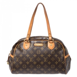 Pre Owned Louis Vuitton Monogram Canvas and Leather Montorgueil PM Bag