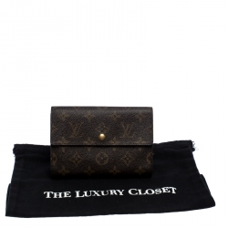  Louis Vuitton Monogram Sarah International Tri-fold Wallet
