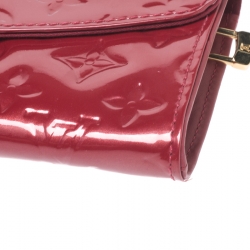 Pre Owned Louis Vuitton Rose Pop Monogram Vernis Sunset Boulevard Clutch Bag