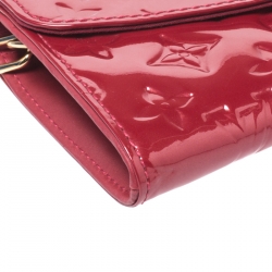 Pre Owned Louis Vuitton Rose Pop Monogram Vernis Sunset Boulevard Clutch Bag