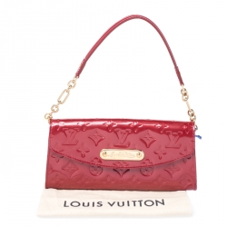 Pre Owned Louis Vuitton Rose Pop Monogram Vernis Sunset Boulevard Clutch Bag
