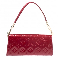 Pre Owned Louis Vuitton Rose Pop Monogram Vernis Sunset Boulevard Clutch Bag
