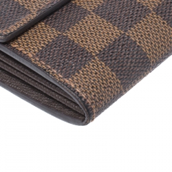 Louis Vuitton Damier Ebene Canvas Sarah Flap Wallet