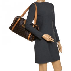 Pre Owned حقيبة لوي فيتون ستريسا بي إم كانفاس مونوغرامي بني 