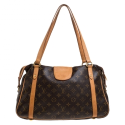 Pre Owned حقيبة لوي فيتون ستريسا بي إم كانفاس مونوغرامي بني 