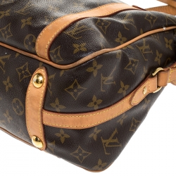 Pre Owned حقيبة لوي فيتون ستريسا بي إم كانفاس مونوغرامي بني 