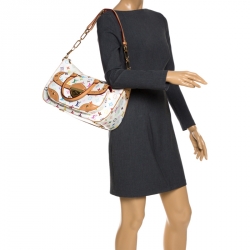 مملوكة مسبقًا حقيبة لوي فيتون ريتا كانفاس مونوغرامي متعددة الألوان بيضاء