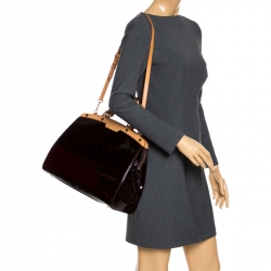 Pre Owned Louis Vuitton Amarante Monogram Vernis Brea GM Bag