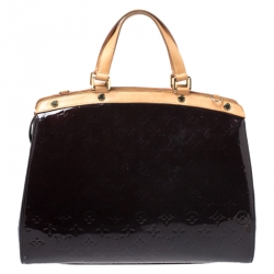 Pre Owned Louis Vuitton Amarante Monogram Vernis Brea GM Bag