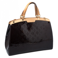 Pre Owned Louis Vuitton Amarante Monogram Vernis Brea GM Bag