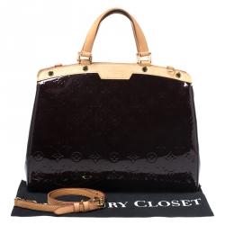 Pre Owned Louis Vuitton Amarante Monogram Vernis Brea GM Bag