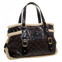 Pre Owned Louis Vuitton Monogram Limited Edition Shearling Thunder Bag