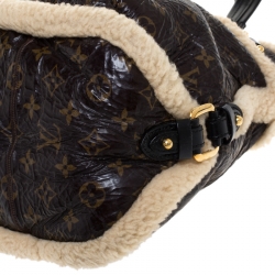 Pre Owned Louis Vuitton Monogram Limited Edition Shearling Thunder Bag