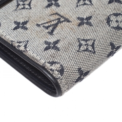 Louis Vuitton Blue Mini Lin Canvas Compact Wallet 