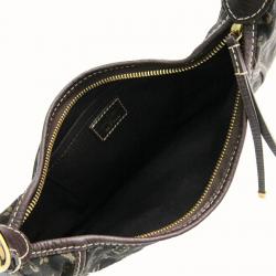 Pre Owned Louis Vuitton Fusain Monogram Mini Lin Canvas Manon PM Bag