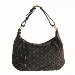 Pre Owned Louis Vuitton Fusain Monogram Mini Lin Canvas Manon PM Bag