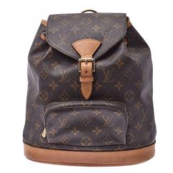 LOUIS VUITTON Montsouris GM Backpack (Olive Green & Brown Monogram)