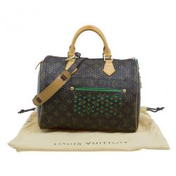 مملوكة مسبقًا حقيبة لوي ف يتون سبيدي 30 إصدار محدود خضراء مخرمة