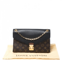 Pre Owned Louis Vuitton Black Monogram Canvas Pallas Chain Bag