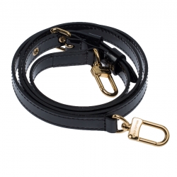 Pre Owned Louis Vuitton Black Patent Leather 16 MM Ebene Adjustable Shoulder Strap 