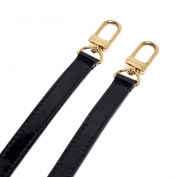 Pre Owned Louis Vuitton Black Patent Leather 16 MM Ebene Adjustable Shoulder Strap 