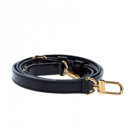 Pre Owned Louis Vuitton Black Patent Leather 16 MM Ebene Adjustable Shoulder Strap 