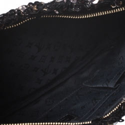 Pre Owned Louis Vuitton Black Sequins Pochette Rococo Clutch