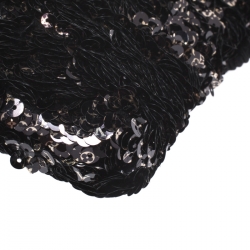 Pre Owned Louis Vuitton Black Sequins Pochette Rococo Clutch