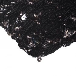 Pre Owned Louis Vuitton Black Sequins Pochette Rococo Clutch