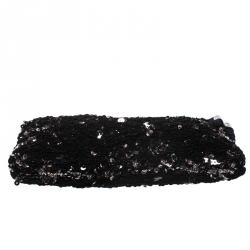 Pre Owned Louis Vuitton Black Sequins Pochette Rococo Clutch
